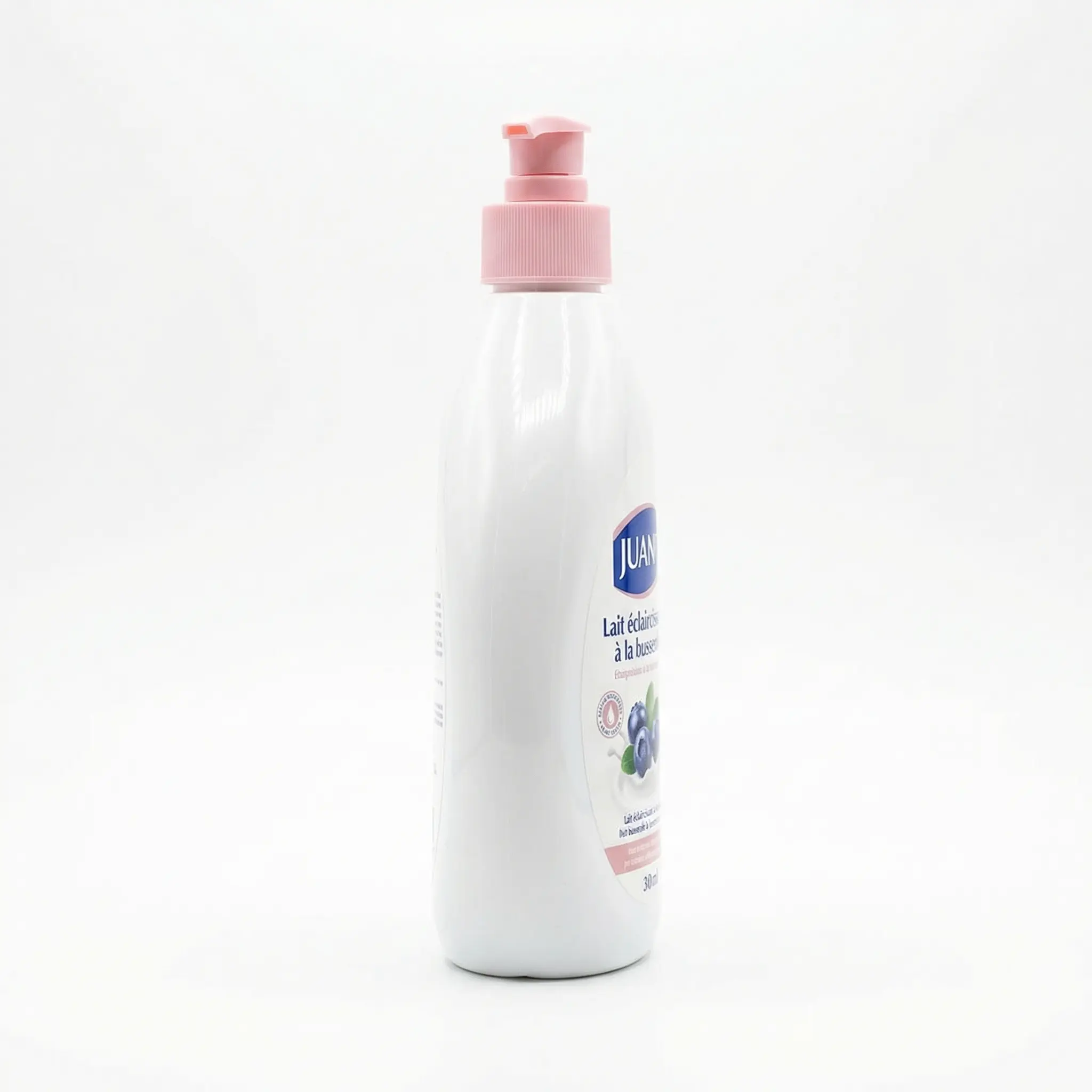 Vue latérale du flacon Juan busserole 500ml debout.